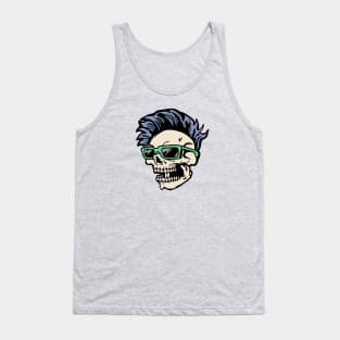 Retro Summer Skull Illustration Tank Top